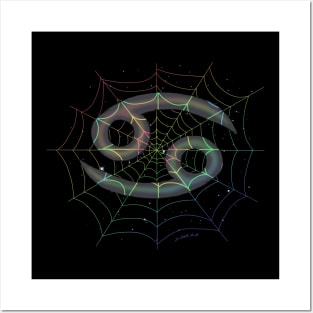 Rainbow spiderweb Cancer Posters and Art